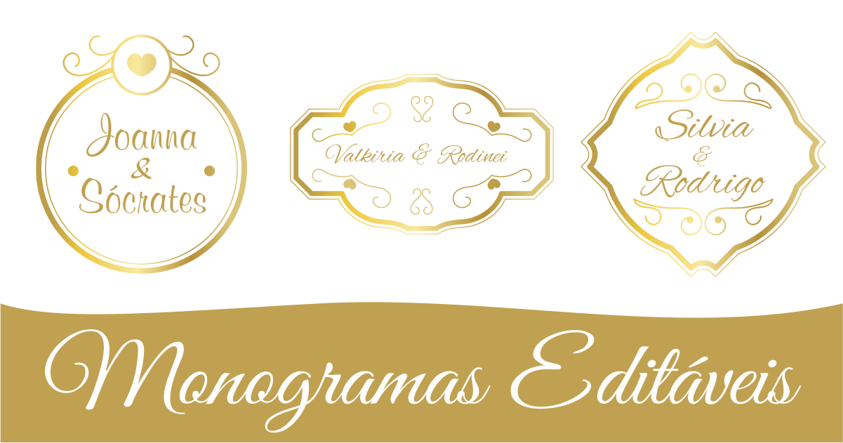 Monograma Editável Golden | Organizando Meu Casamento